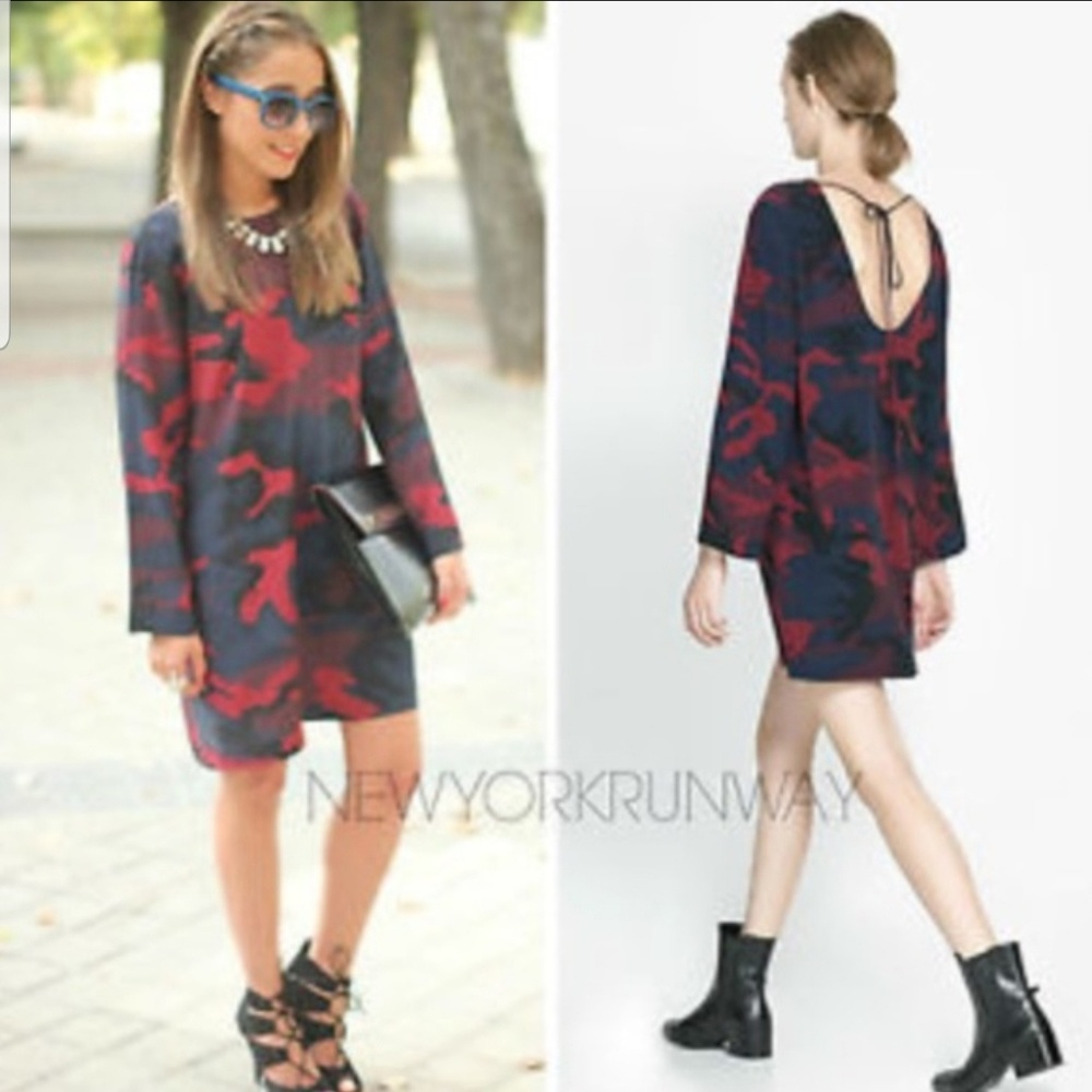 Zara camaflouge shift dress